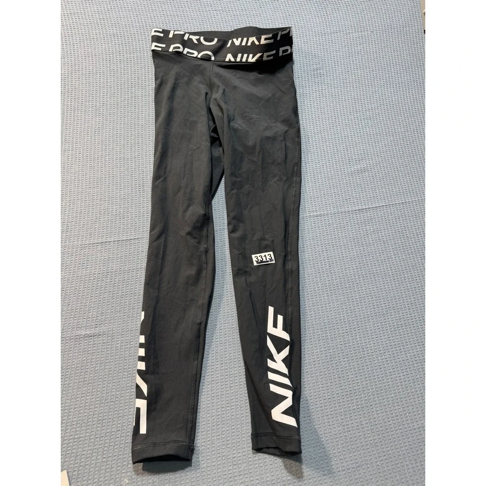 Nike Pro Dri-FIT Leggings Womens S Black Graphic Training Tights